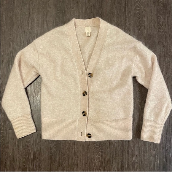 H&M | Marled Wool & Alpaca Blend Cardigan - Light Beige Pink - Picture 3 of 10